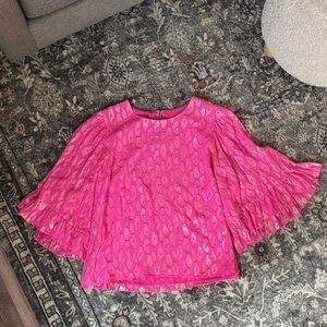 Lilly Pulitzer Francis Flounce Sleeve Silk Top